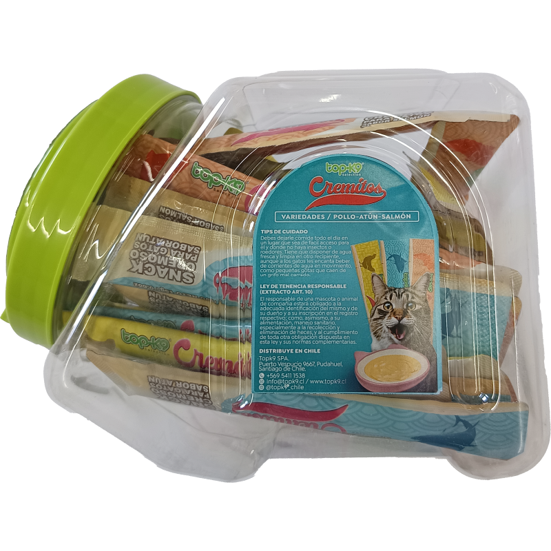 Snack Cremitos tubos MIX gatos 15 g (atún, salmón, pollo)