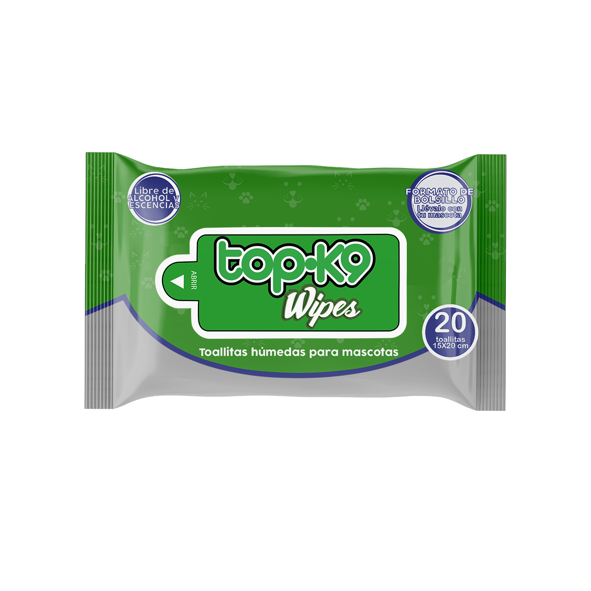 Wipes Topk9 Toallitas húmedas Sachet 20 unidades