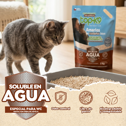 Arena Sanitaria TopK9 Selection Tofu Aglutinante Aroma Natural 3 kg / 6 L
