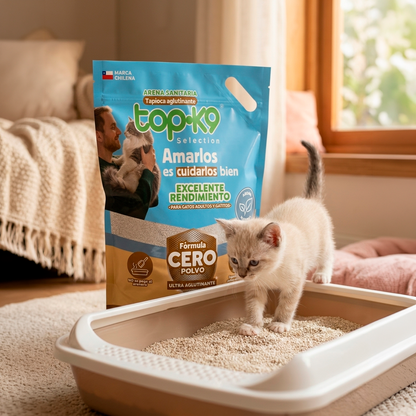 Arena Sanitaria TopK9 Selection Tapioca Cero Polvo 3 kg / 6 L