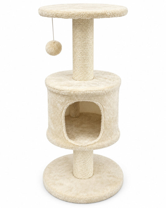 Rascador 2 niveles Beige 33x33x74 cm