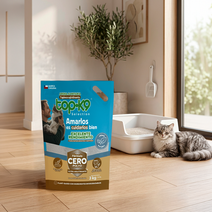 Arena Sanitaria TopK9 Selection Tapioca Cero Polvo 3 kg / 6 L