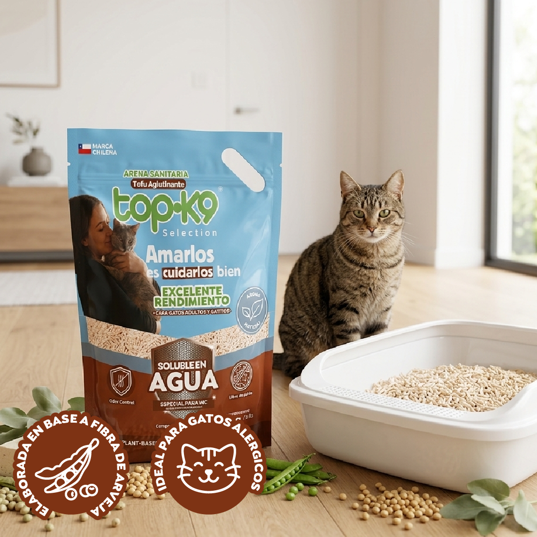 Arena Sanitaria TopK9 Selection Tofu Aglutinante Aroma Natural 3 kg / 6 L