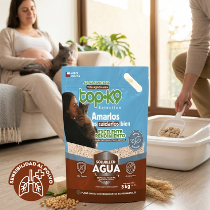 Arena Sanitaria TopK9 Selection Tofu Aglutinante Aroma Natural 3 kg / 6 L