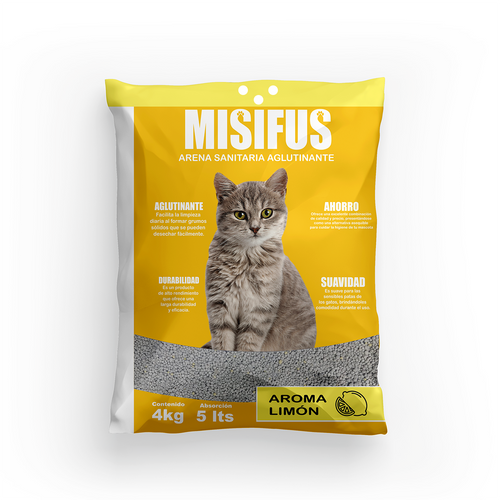Arena Aglutinante Misifus aroma Limón (4 Kilos)