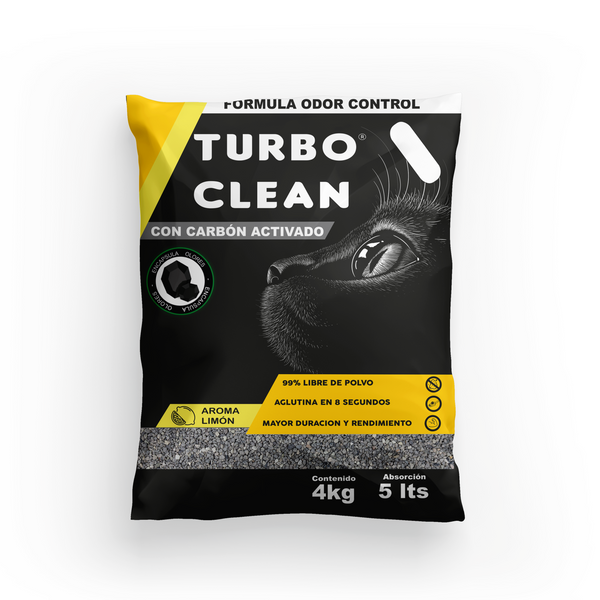 Arena Aglutinante Turbo Clean aroma Limón (4 Kilos)