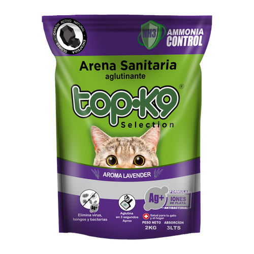 Arena Aglutinante Top K9 Iones de plata aroma Lavanda