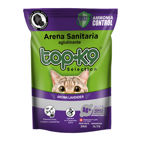 Arena Aglutinante Top K9 Iones de plata aroma Lavanda