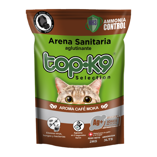 Arena Aglutinante Top K9 Iones de plata aroma Café Moka