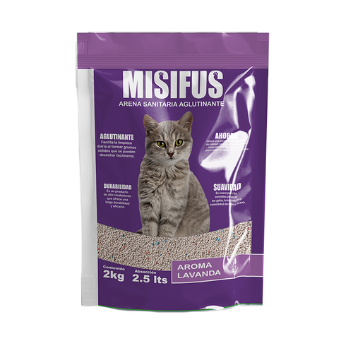 Arena Aglutinante Misifus aroma Lavanda (4 Kilos)