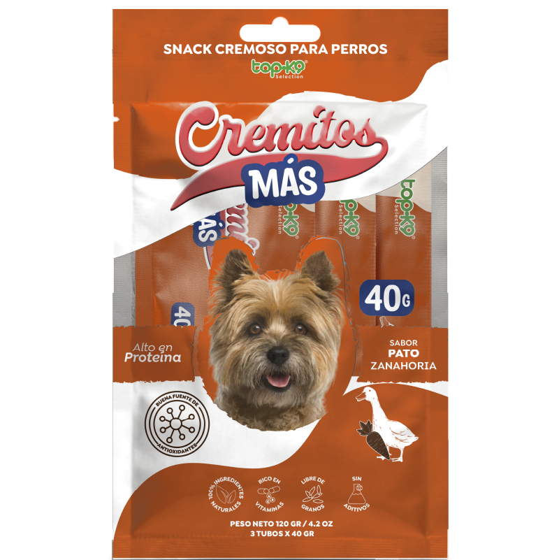 Snack Cremitos Más 40 g Pato/Zanahoria (perro)