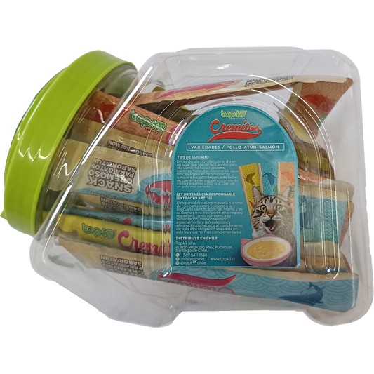Snack Cremitos tubos MIX gatos 15 g (atún, salmón, pollo)