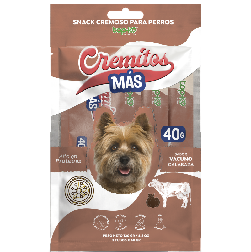 Snack Cremitos Más 40 g Vacuno/calabaza (perro)