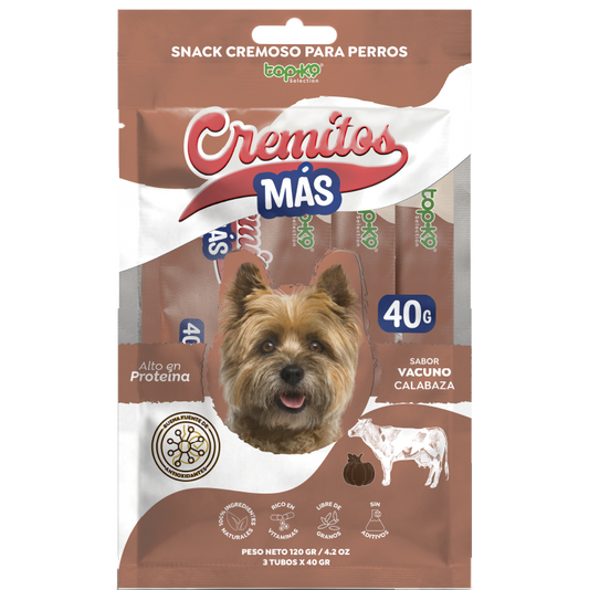 Snack Cremitos Más 40 g Vacuno/calabaza (perro)