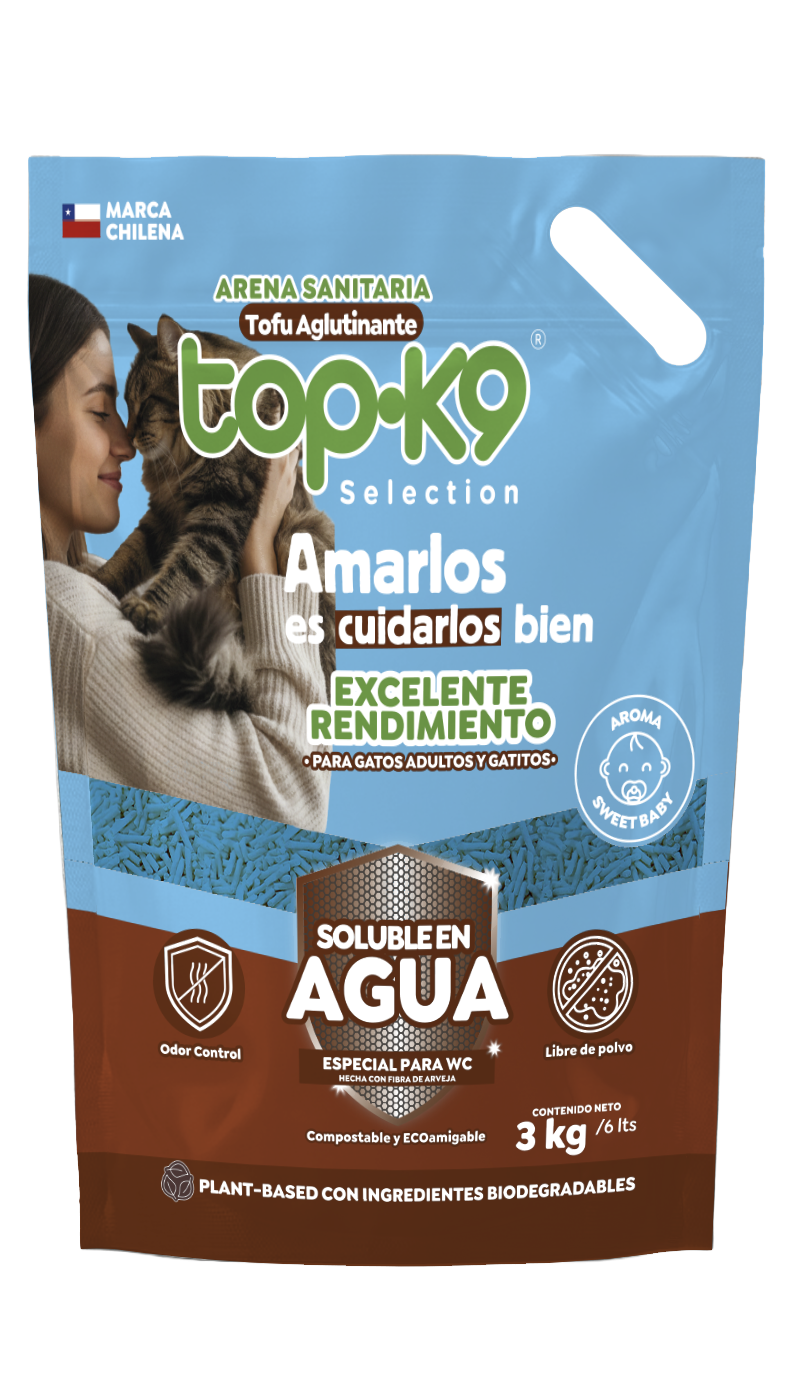 Arena ecológica aglutinante tofu 3 kg Talco de bebé