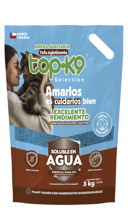 Arena ecológica aglutinante tofu 3 kg Talco de bebé