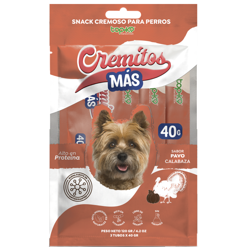 Snack Cremitos Más 40 g Pavo/Calabaza (perro)