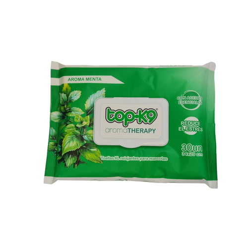 AromaTherapy Topk9 Toalla húmeda relajante XG 30un Menta