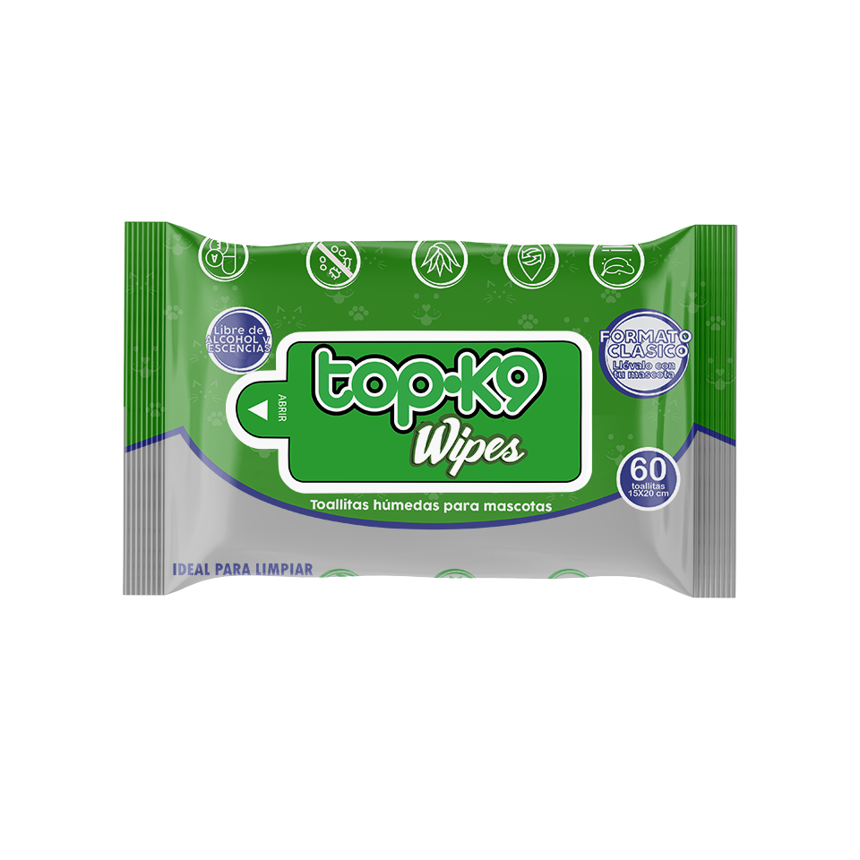 Wipes Topk9 Toallitas húmedas sachet 60 unidades