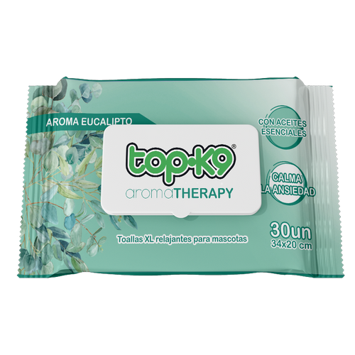 AromaTherapy Topk9 Toalla húmeda relajante XG 30 unidades aroma Eucalipto