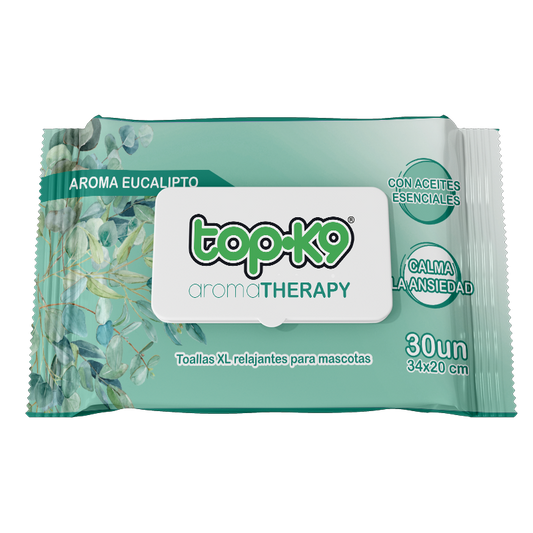 AromaTherapy Topk9 Toalla húmeda relajante XG 30 unidades aroma Eucalipto