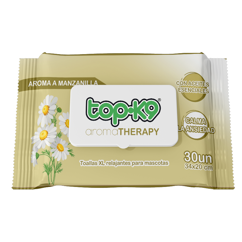 AromaTherapy Topk9 Toalla húmeda relajante XG 30 unidades aroma Manzanilla