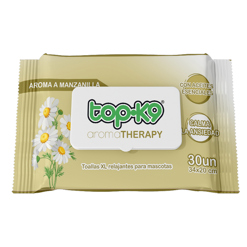 AromaTherapy Topk9 Toalla húmeda relajante XG 30 unidades aroma Manzanilla