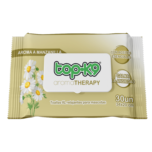 AromaTherapy Topk9 Toalla húmeda relajante XG 30 unidades aroma Manzanilla
