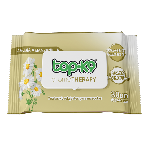 AromaTherapy Topk9 Toalla húmeda relajante XG 30 unidades aroma Manzanilla