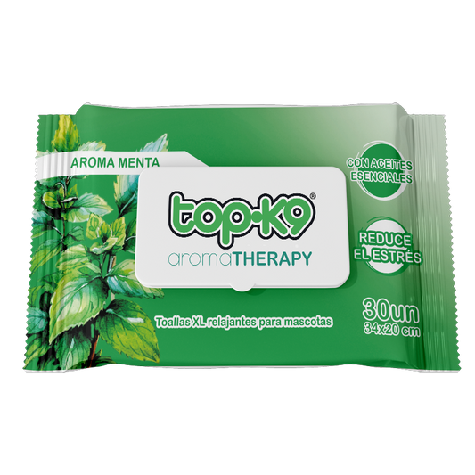 AromaTherapy Topk9 Toalla húmeda relajante XG 30 unidades Menta