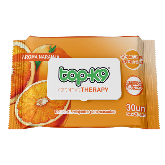 AromaTherapy Topk9 Toalla húmeda relajante XG 30 unidades aroma Naranja