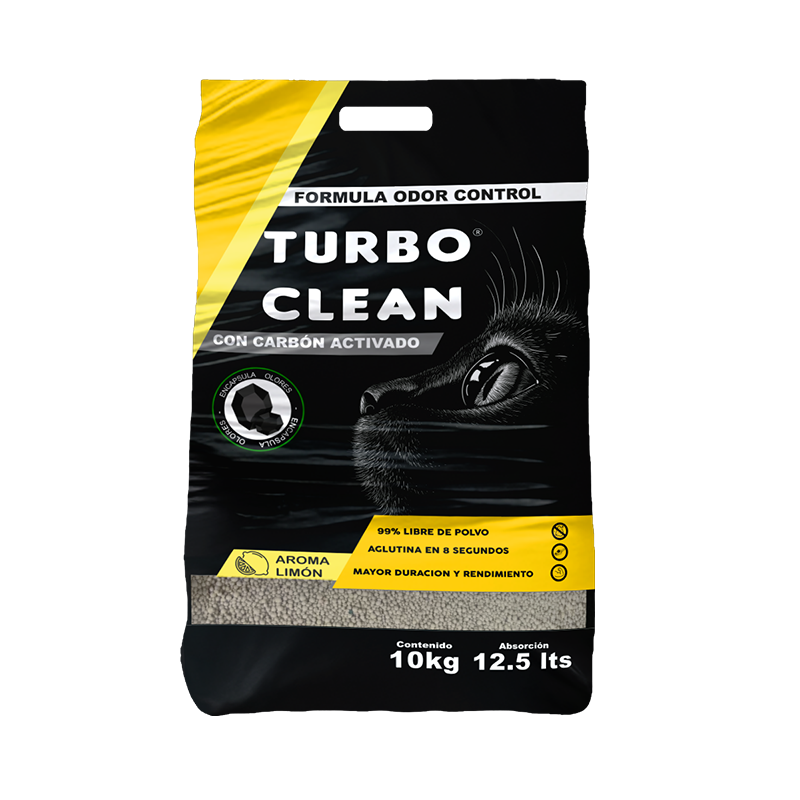 Arena Aglutinante Turbo Clean aroma Limón (10 kilos)