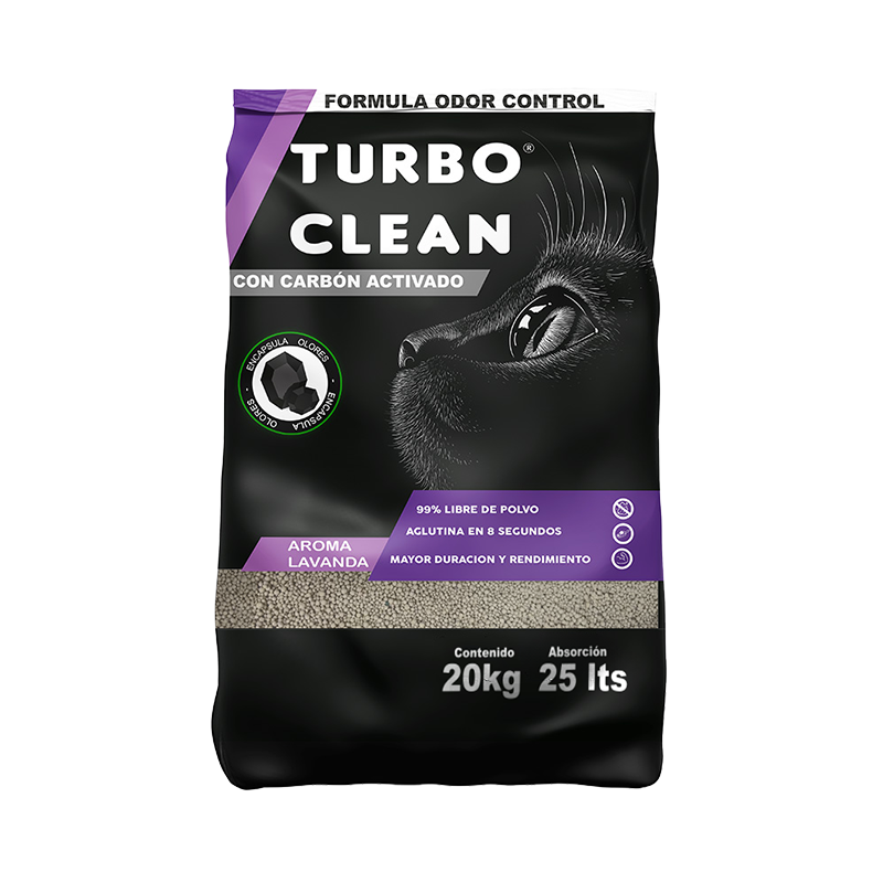 Arena Aglutinante Turbo Clean aroma Lavanda (20 Kilos)