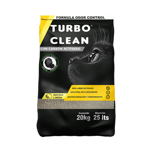 Arena Aglutinante Turbo Clean aroma Limón (20 kilos)